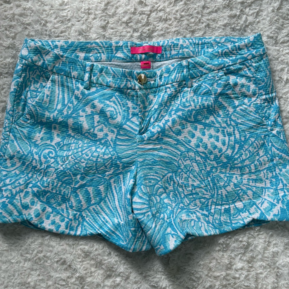 LILLY PULITZER PALMITA STRETCH SHORT—NWOT—SUCCULENT BLUE—SIZE 14
